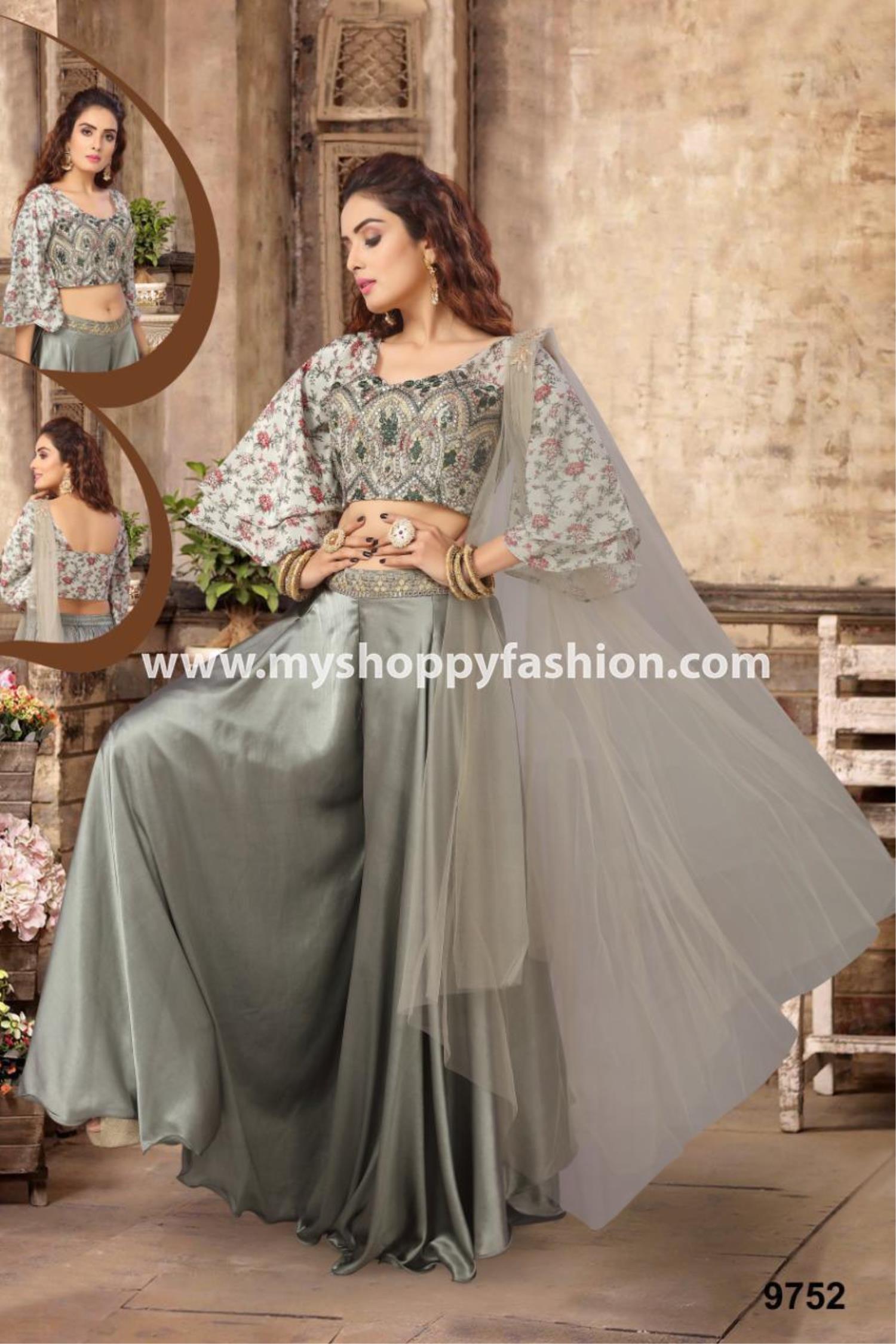 party wear plazo set with dupatta