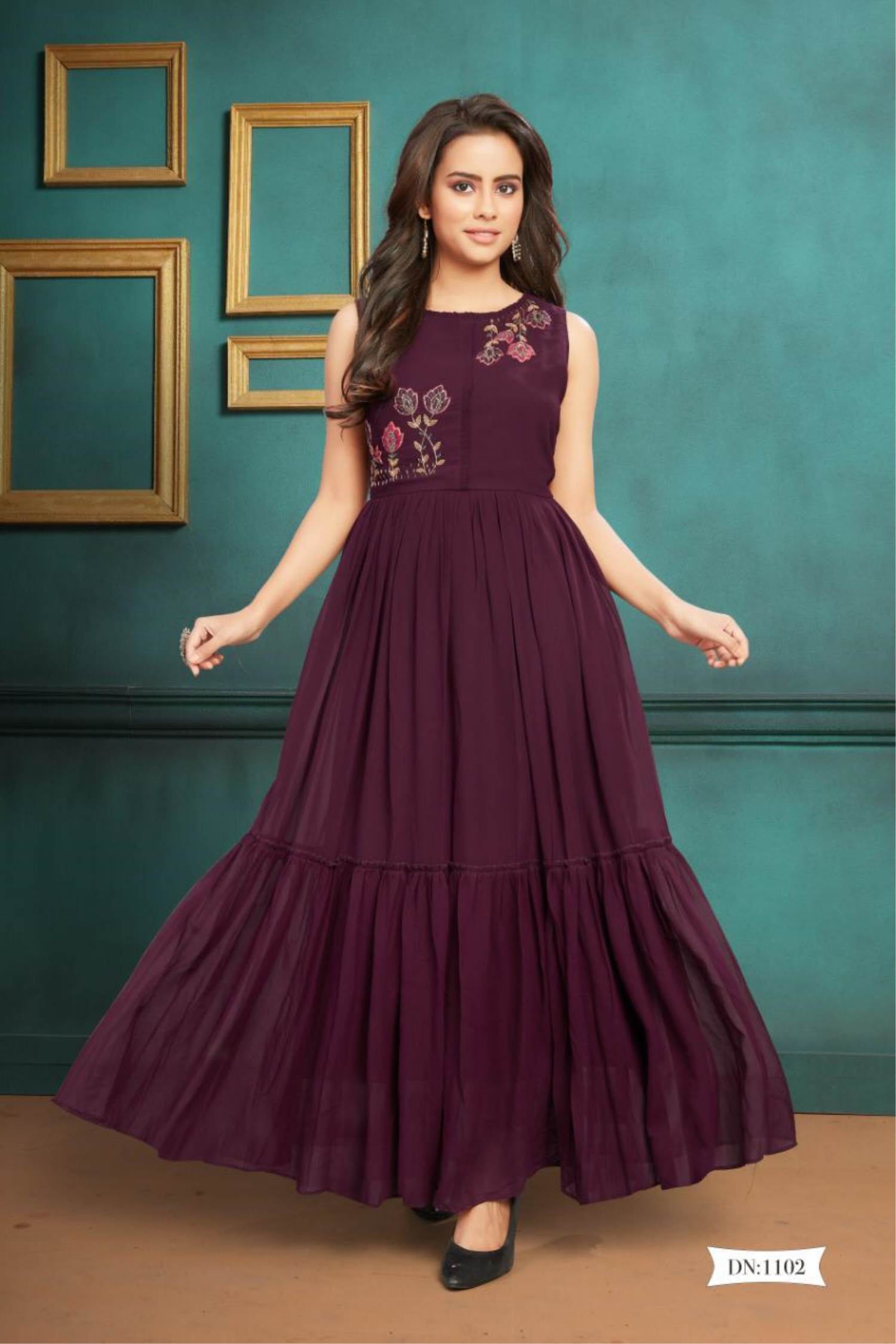 S4U Rangrez Wholesale Gown Style Kurtis Catalogs - textiledeal.in