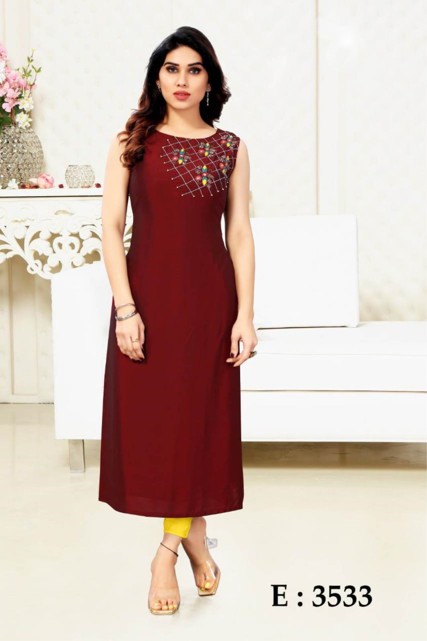 maroon colour kurti