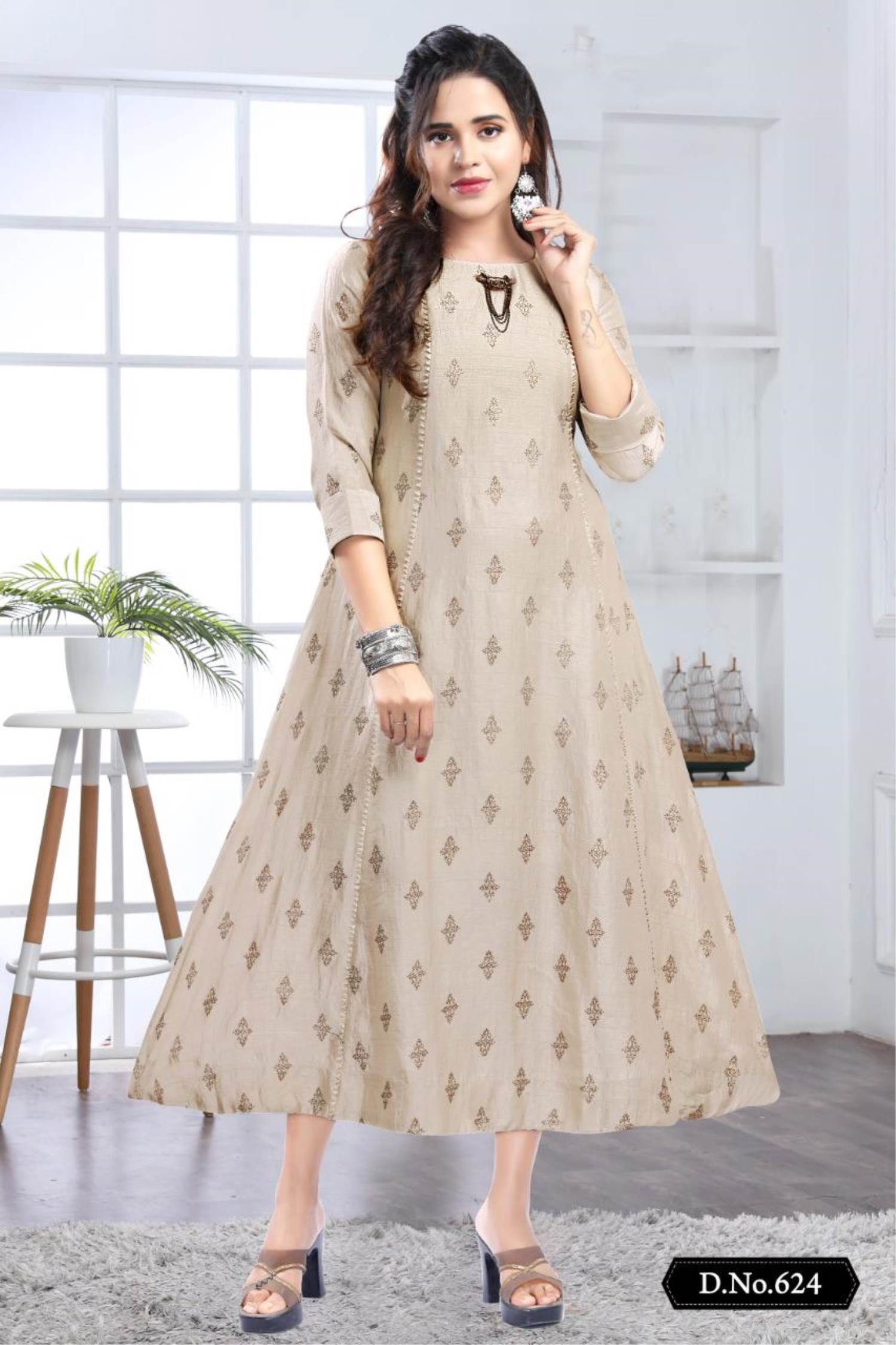 Chiku Colored Couple Dress Linen Kurta and Kurti Set – Archittam Fashion