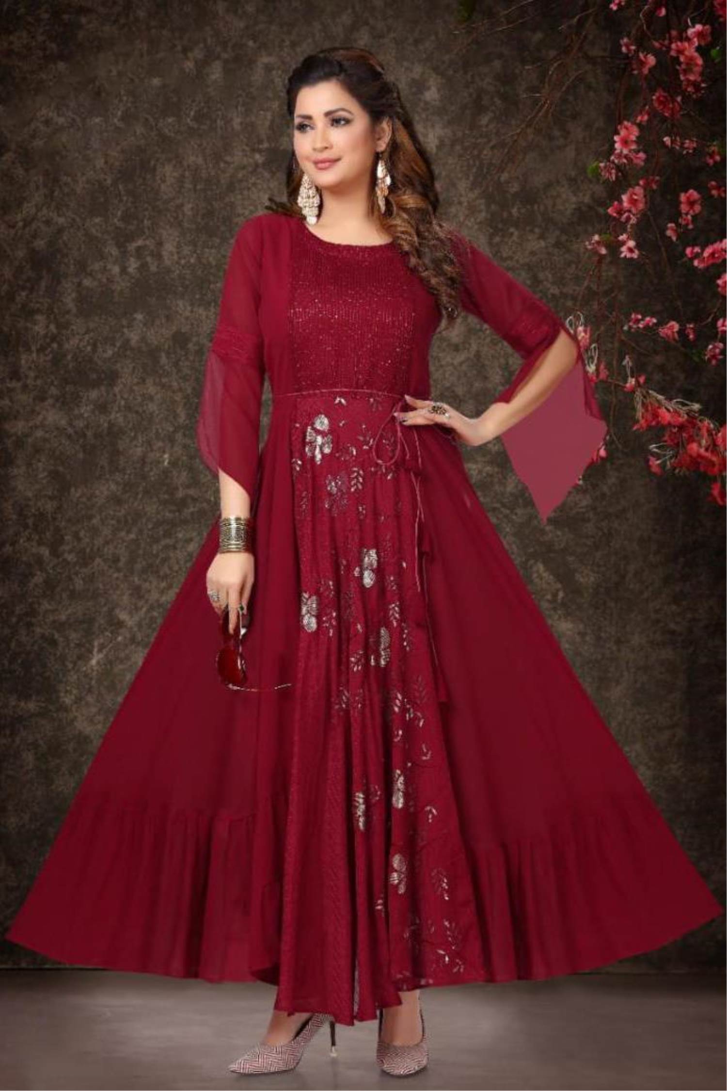 Maroon color dress top