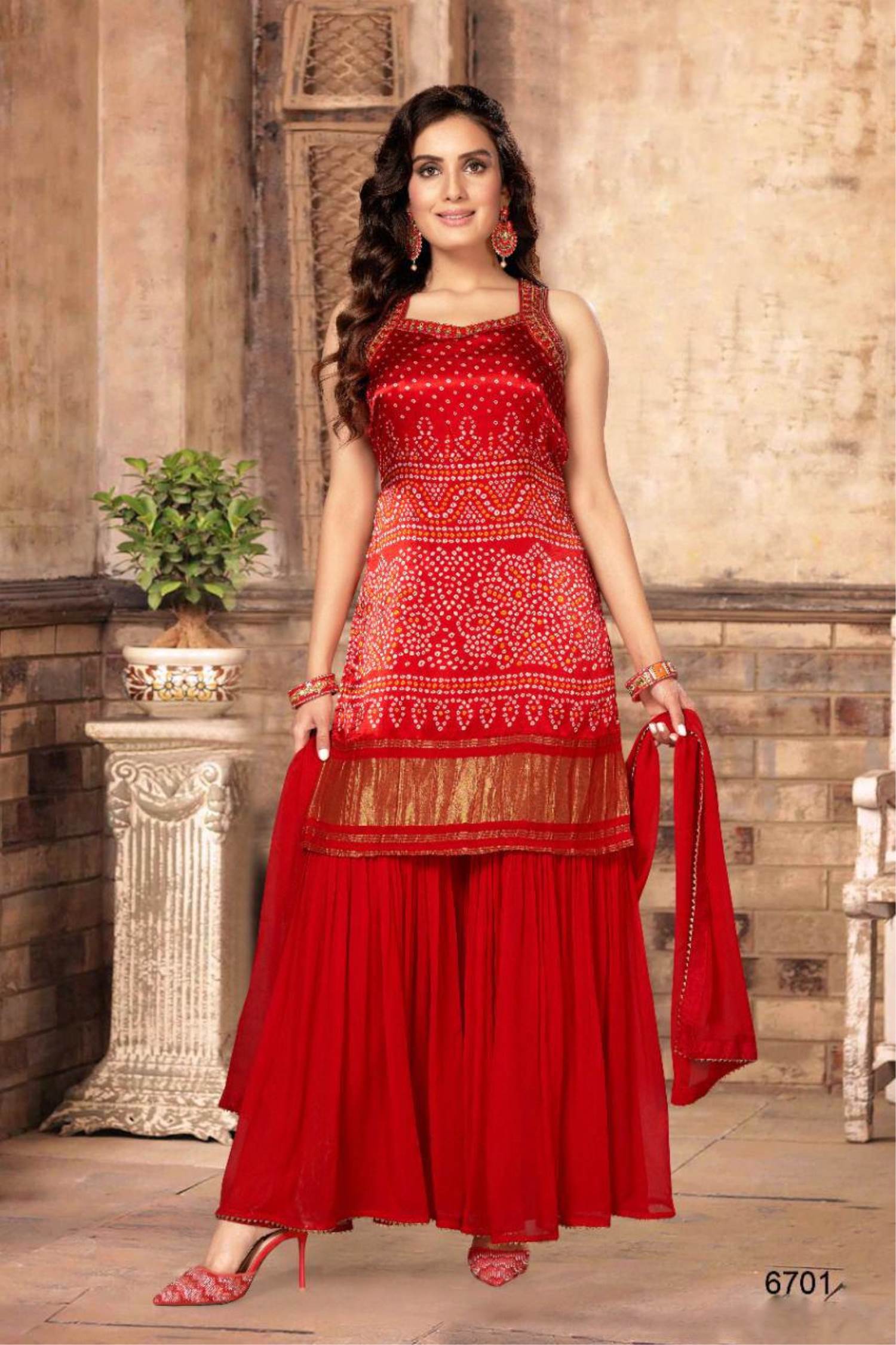 Buy Barn Red Color Designer Net Embroidered Work Plazo Salwar Suit |  Fashion Clothing