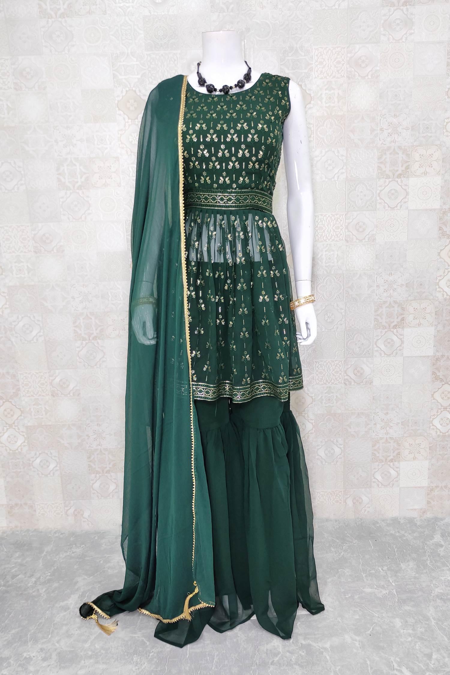 dark green indo western dress Simple Emerald Green Satin Long Prom Dress with Slit, Emerald Green Formal  Graduation Evening Dress main image 1