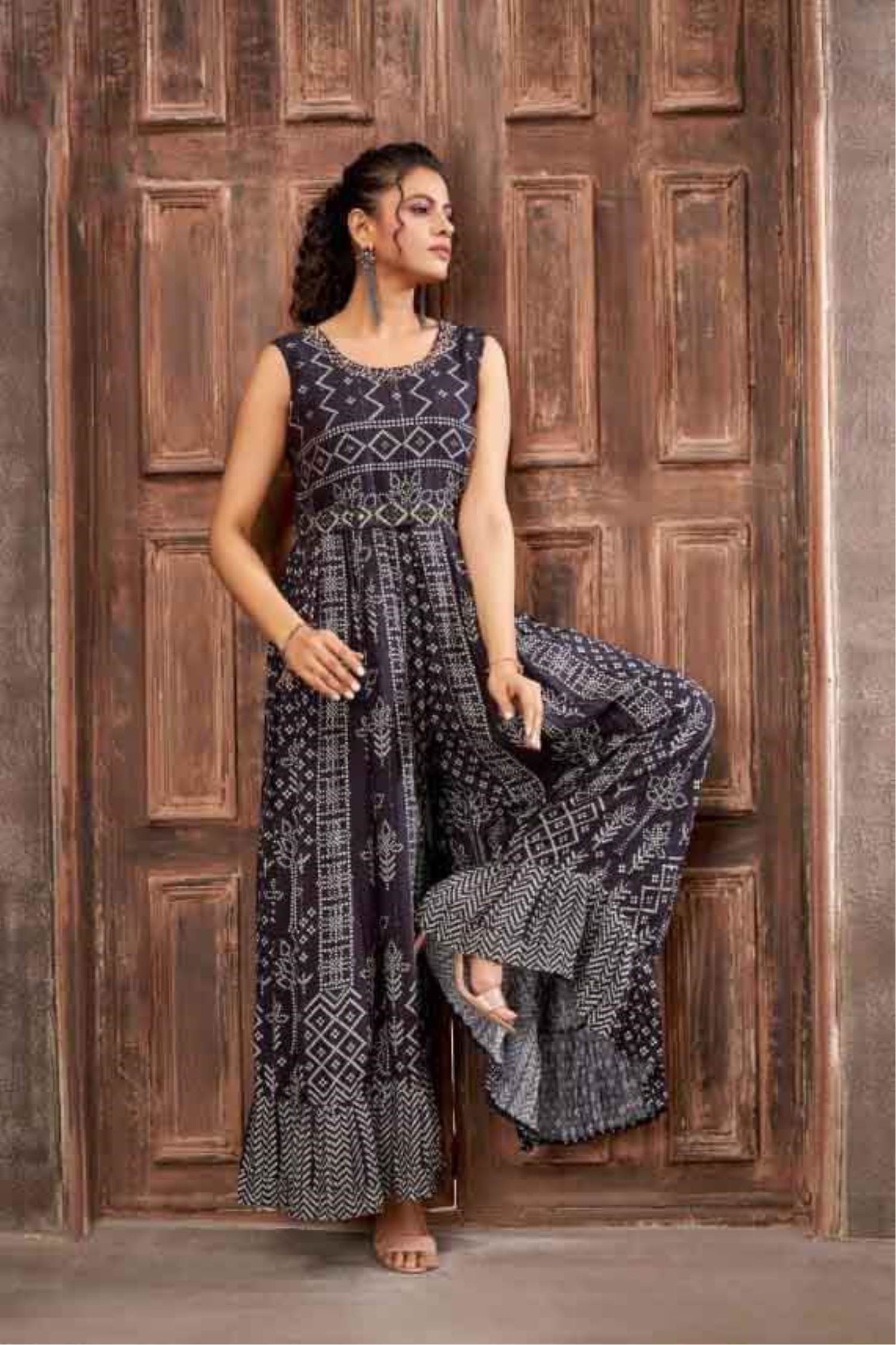 Black Color Indo Western Designer Jump Suit MY SHOPPY LADIES WEAR