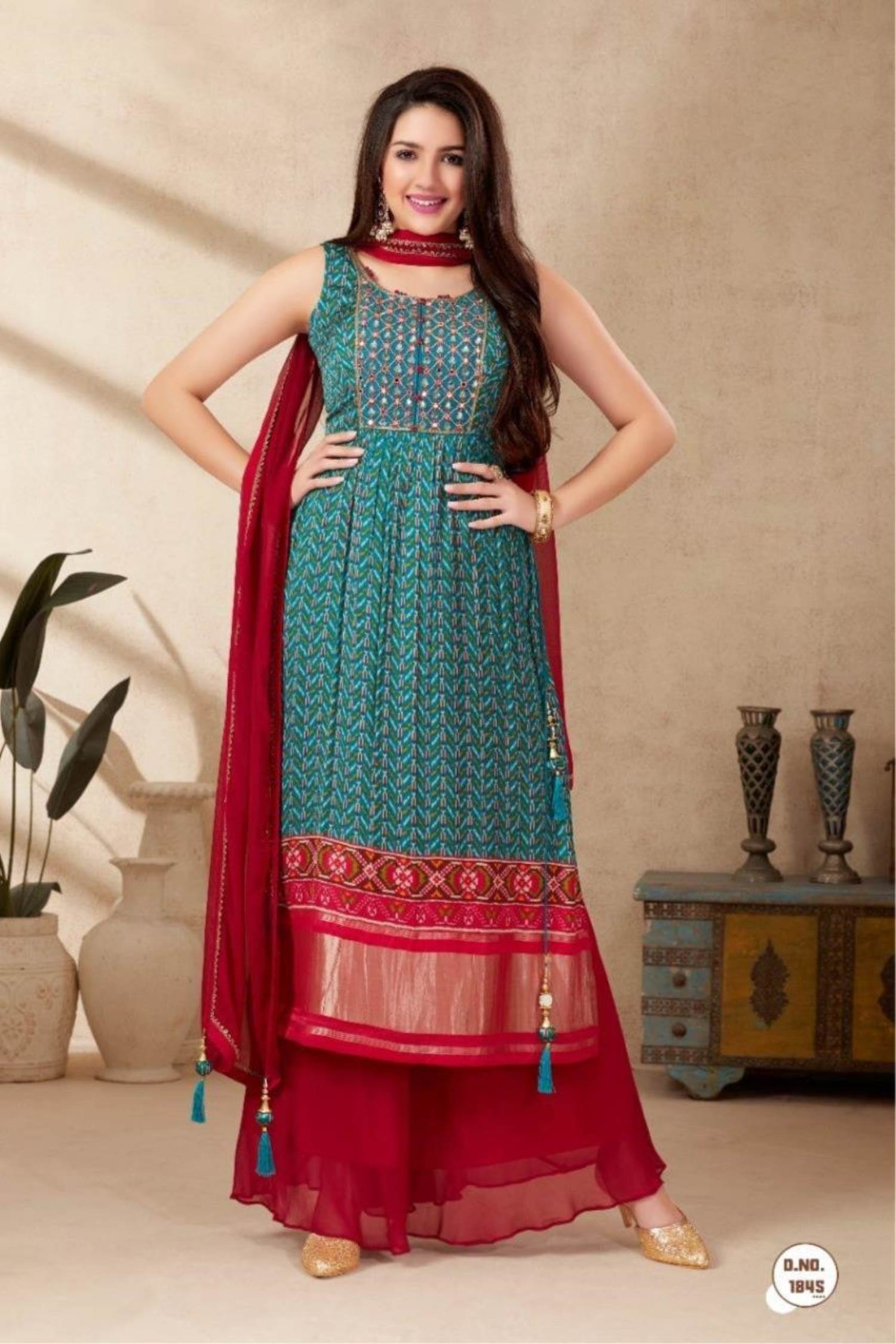 Rama Color Wedding Collection Gaji silk indo-western Dress :: MY SHOPPY  LADIES WEAR