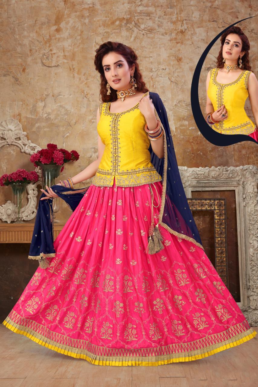 mustard color bridal lehenga