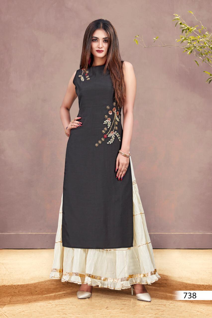 Black Cotton Straight Kurti at Rs.300/Piece in allahabad offer by Aina  Boutique
