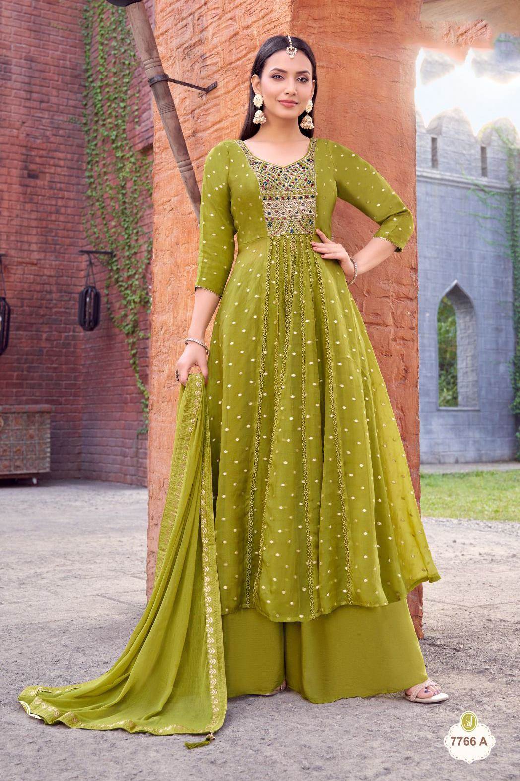 Green Color Party Wear Designer Indo-Western Plazo Suit :: MY SHOPPY LADIES WEAR Green Color Party Wear Designer Indo-Western Plazo Suit :: MY SHOPPY LADIES WEAR