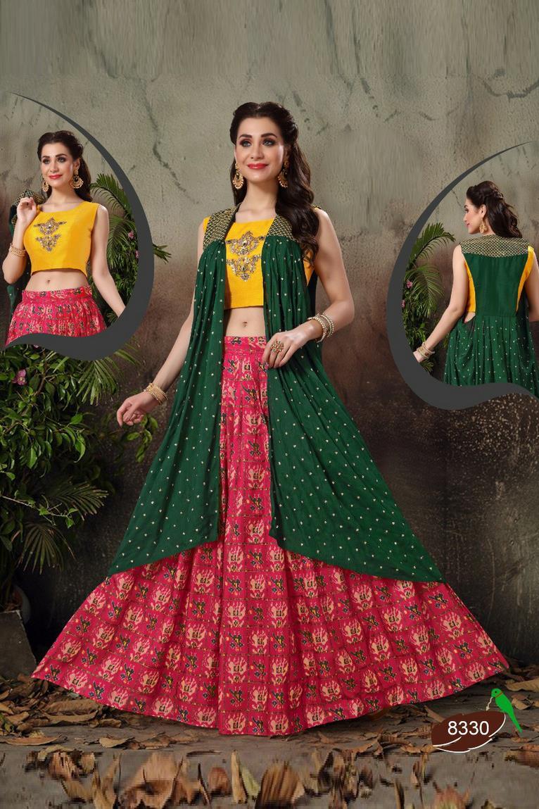 Lehenga Choli Modern Dress for Sister Marriage in Red with Grey Combination  Colour