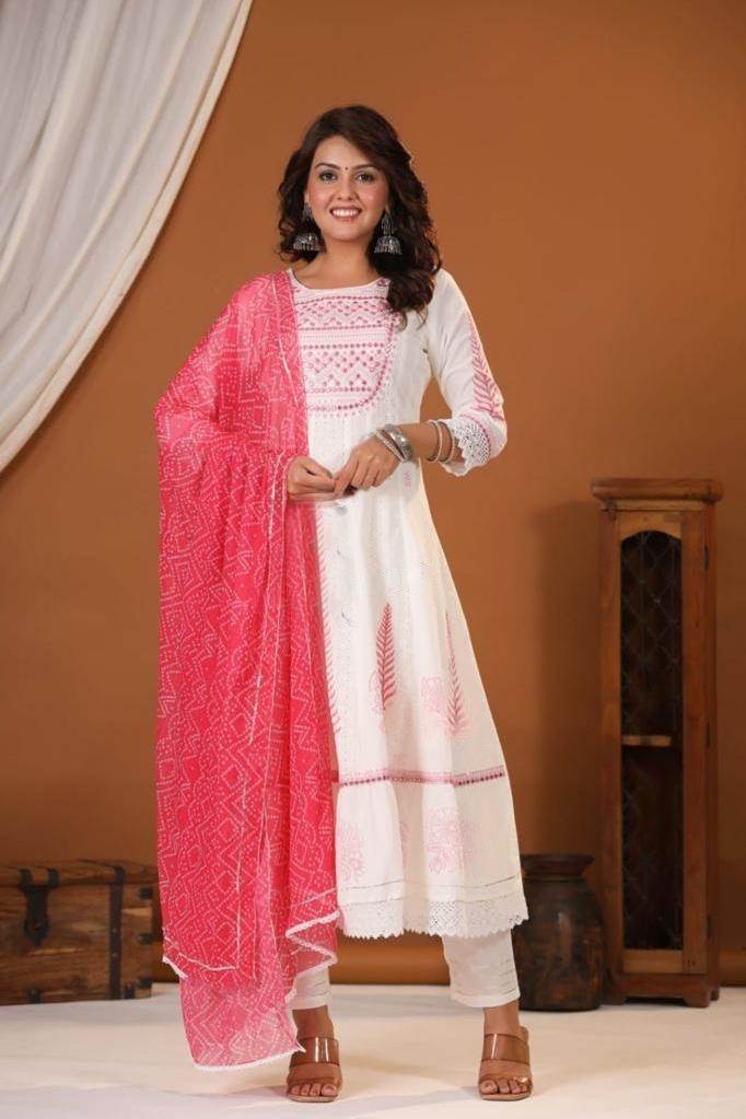 Buy White Kurta Suit Sets for Women by Worivoc Online | Ajio.com