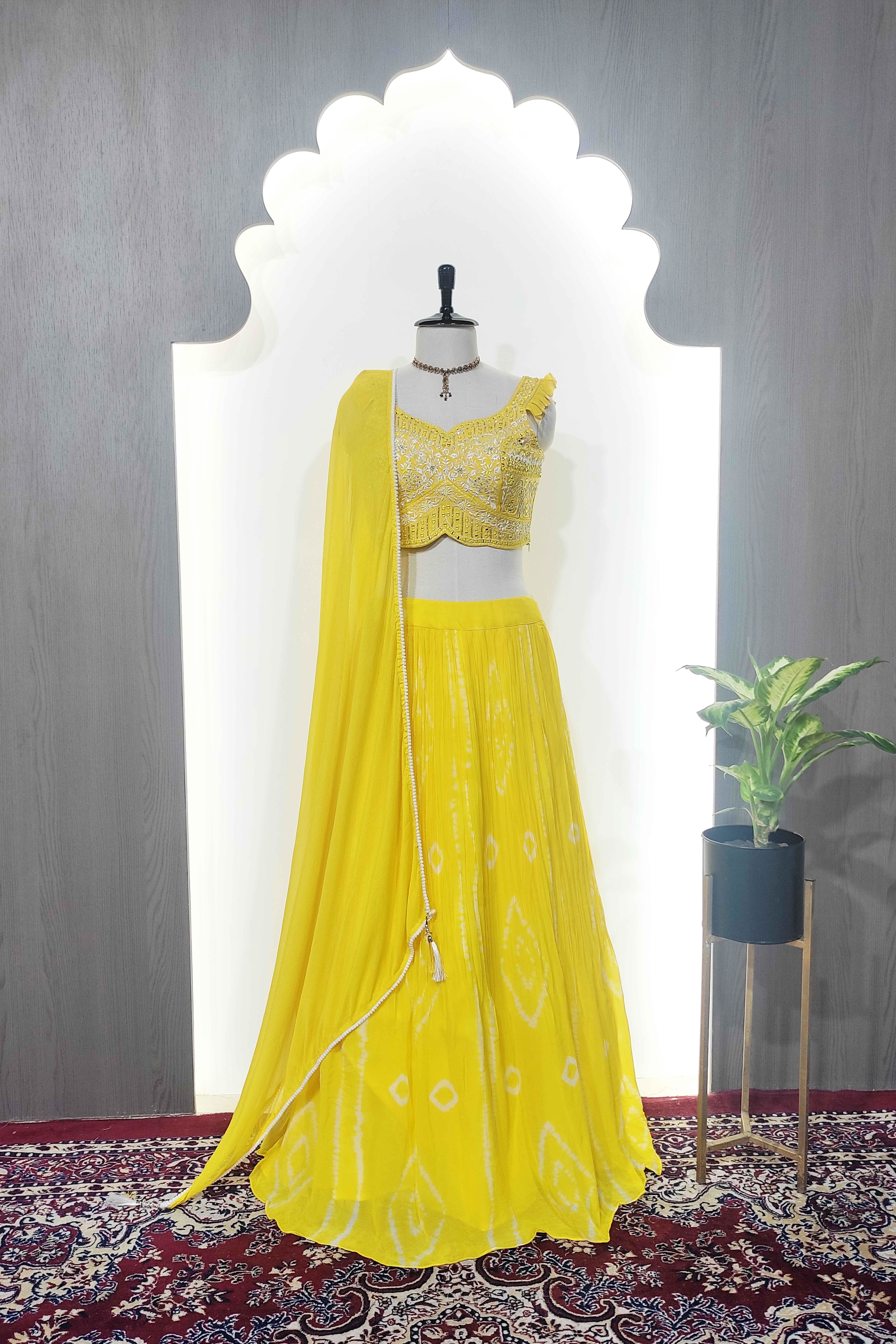 Yellow Color Haldi Ceremony Designer Lehenga Choli :: MY SHOPPY LADIES WEAR