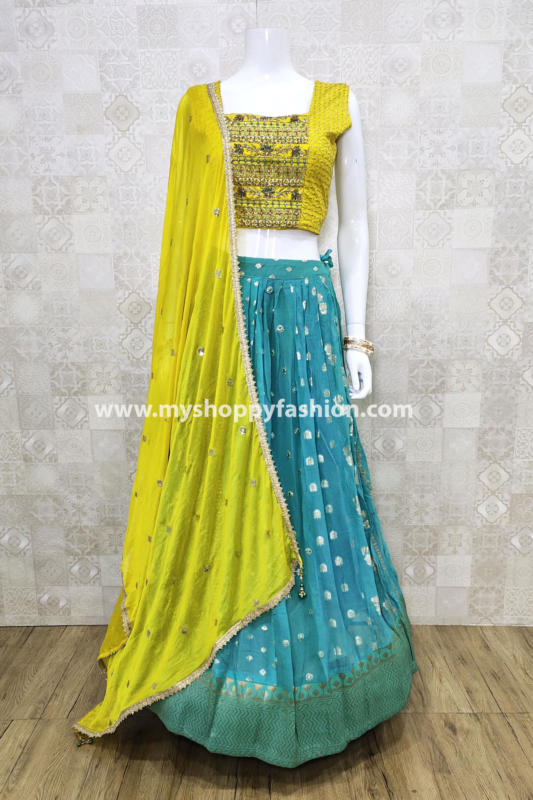 Buy Sheetal Batra Samrina Yellow Lehenga with blouse and dupatta for Women  Online @ Tata CLiQ Luxury