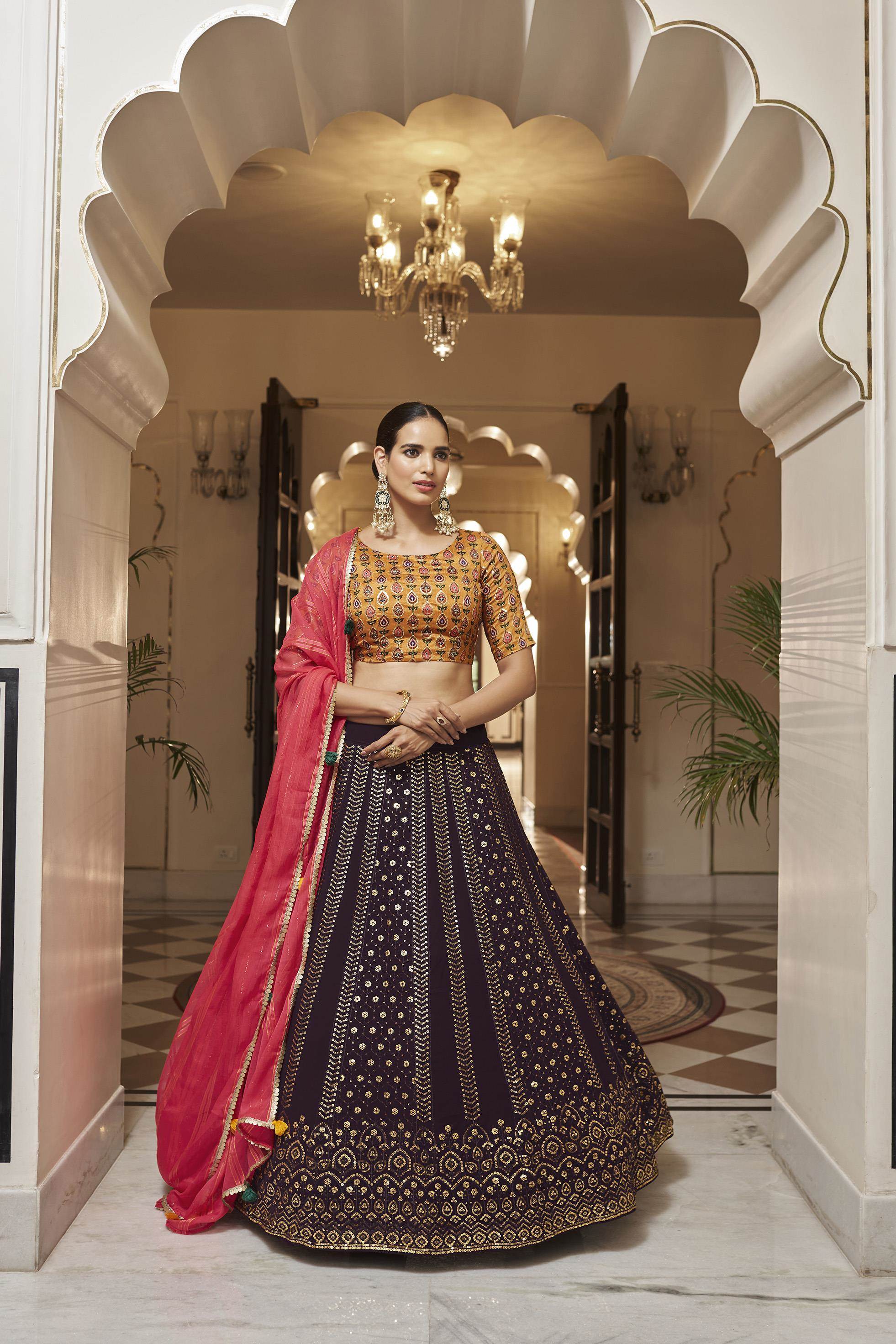 Yellow Kalamkari Printed Lehenga Choli - Gajiwala