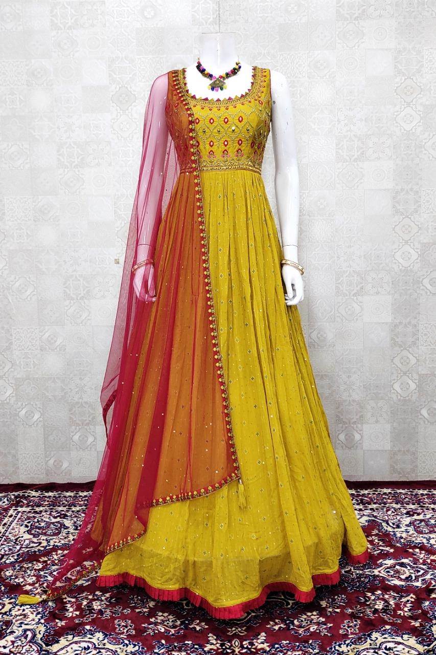 Mustard color hot sale gown