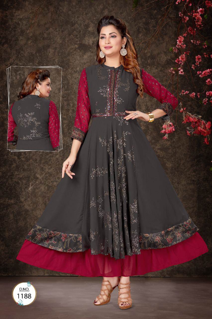 Beautiful Black Colored Kurti And Sharara Set With Lace Border And Ban –  Cygnus Fashion