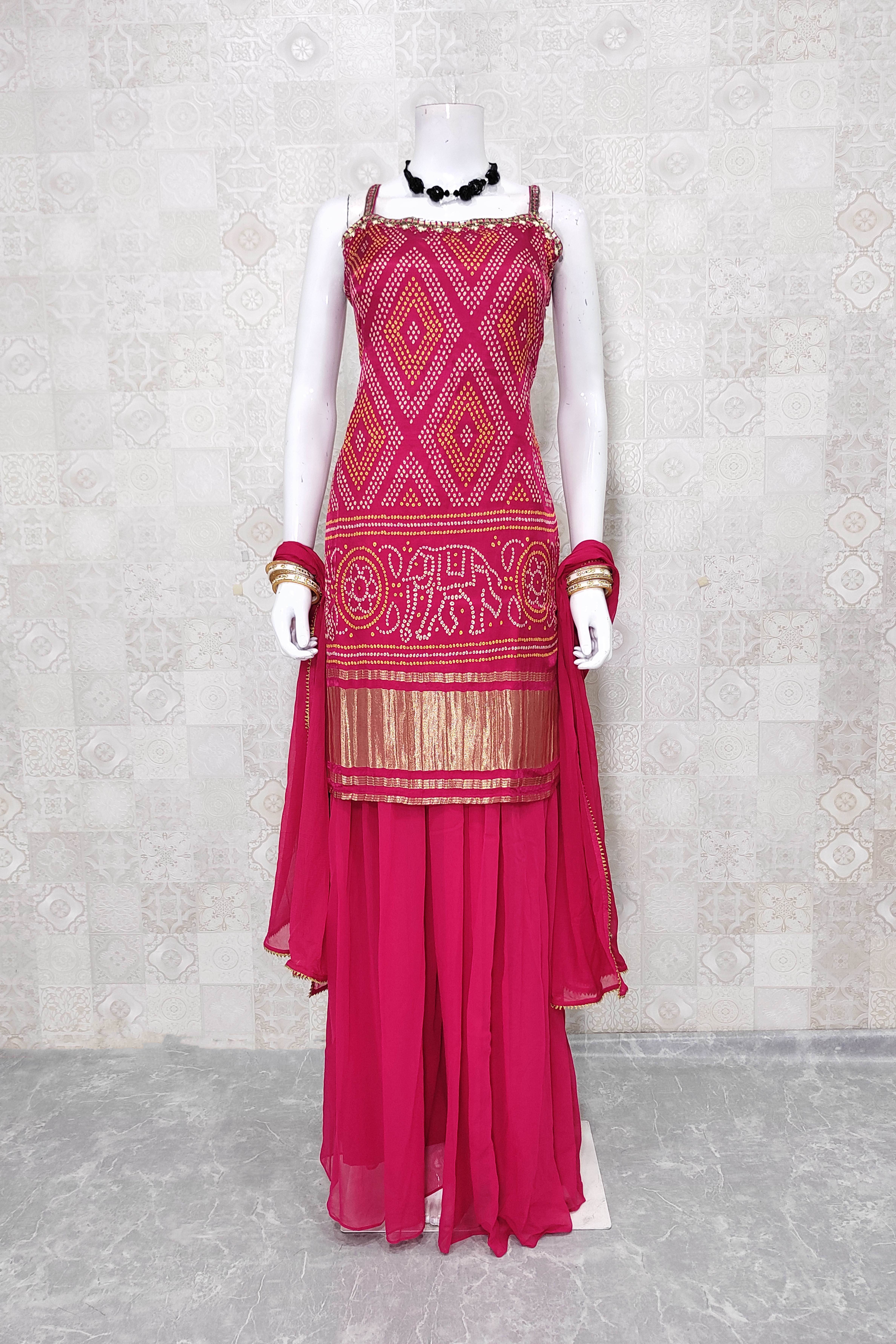 Gorgeous Pink Color Georgette Disha Patani Style Punjabi Salwar Suit f –  Sulbha Fashions