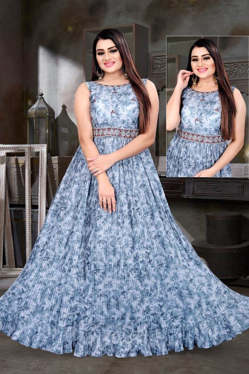 Exclusively Designed Floor Touch Anarkali Gown Online- 2096 | Omzara