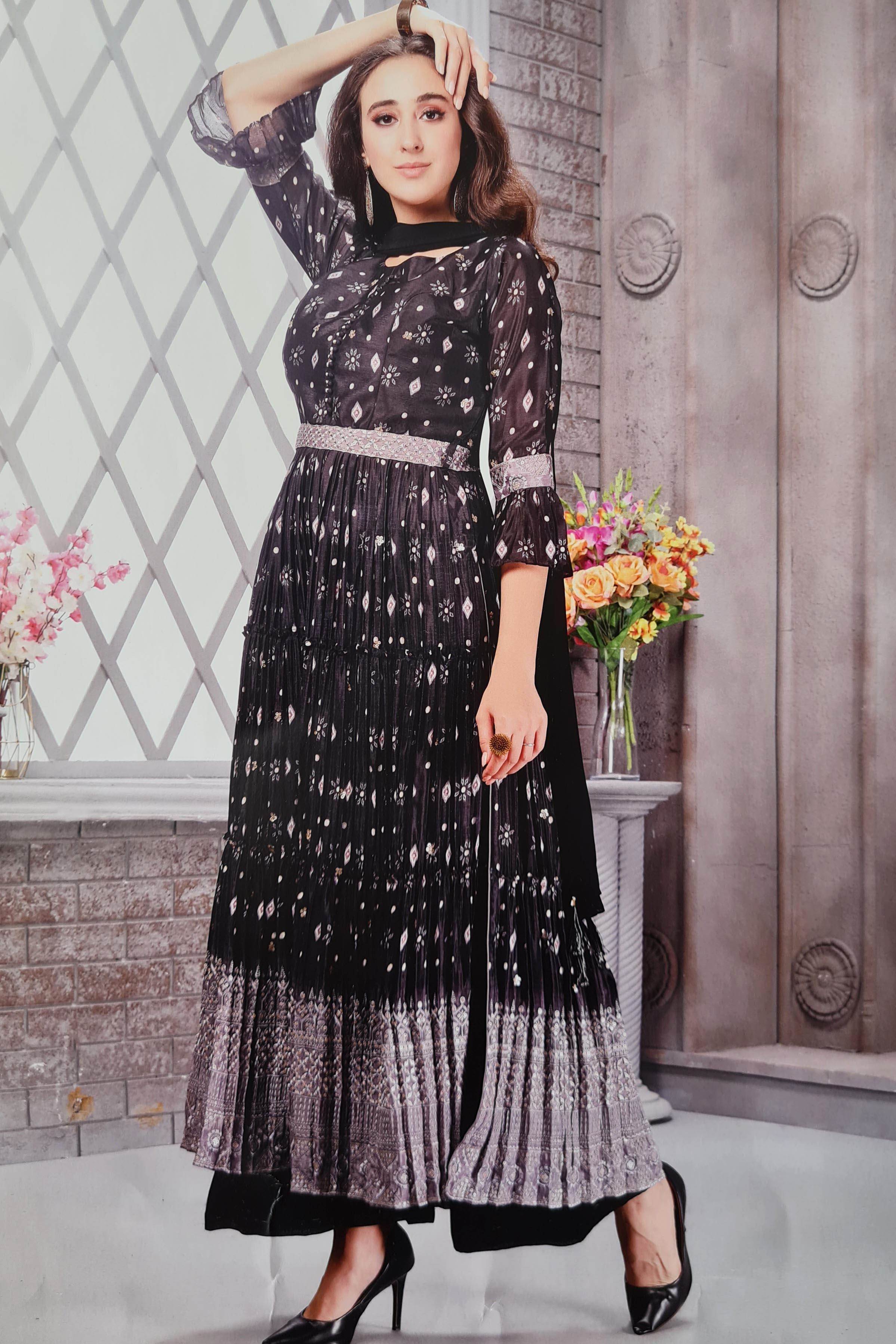 Black and white plazo suit cheap