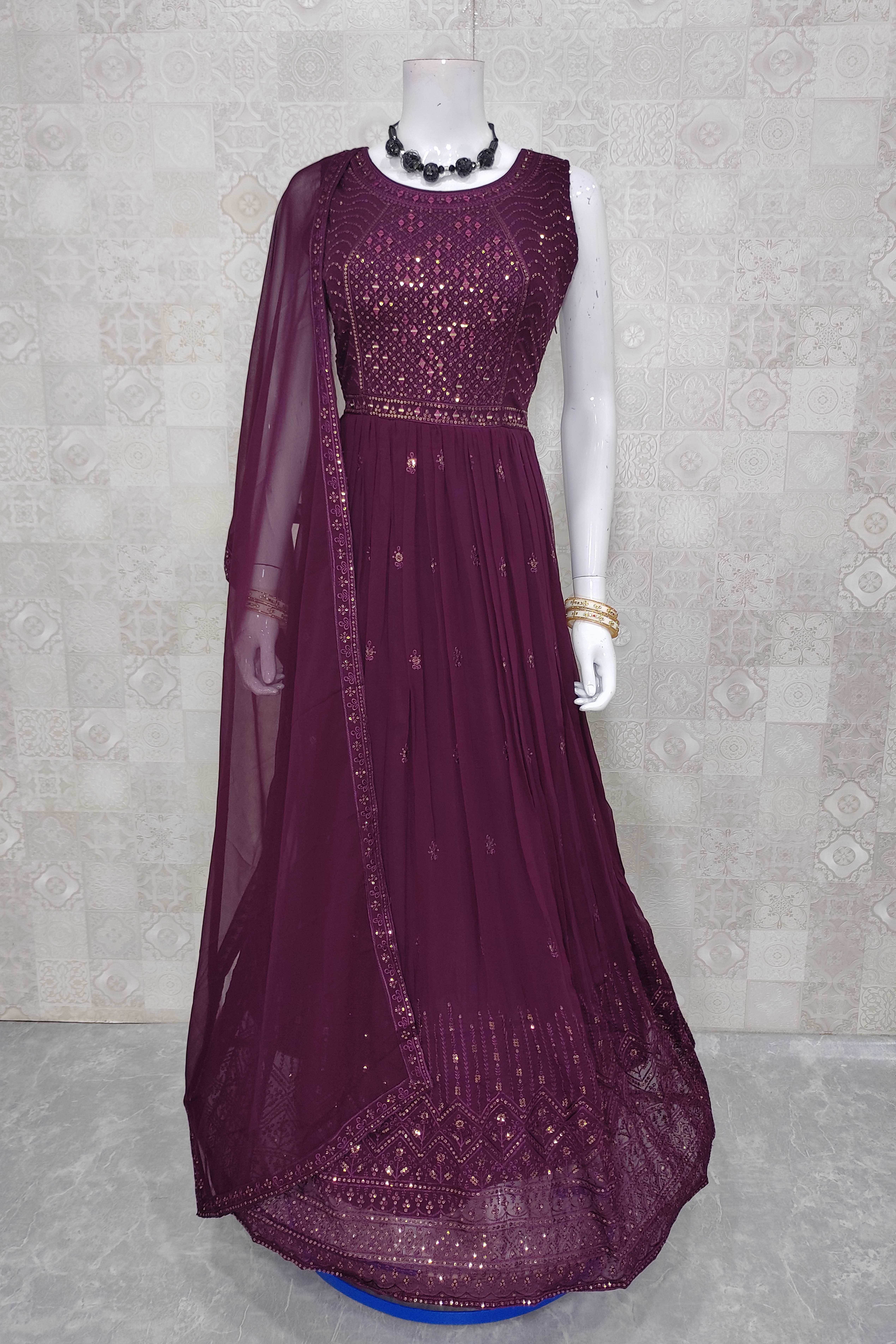 Buy Wine Colour Gown for Women Online from Indias Luxury Designers 2023