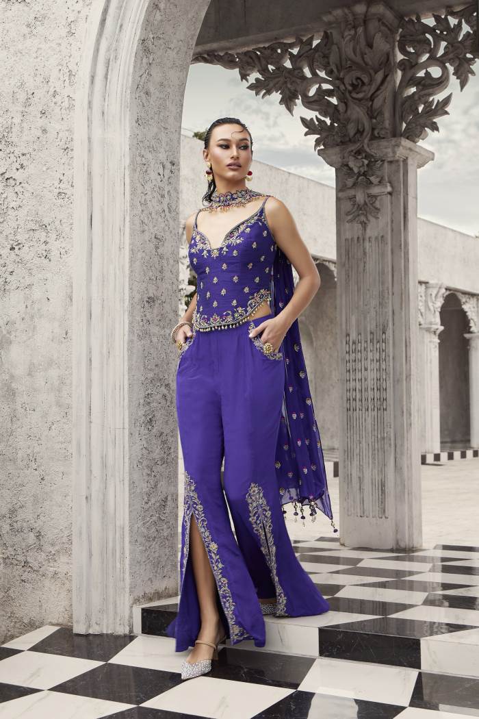 Purple color Designer Look Outfit for wedding