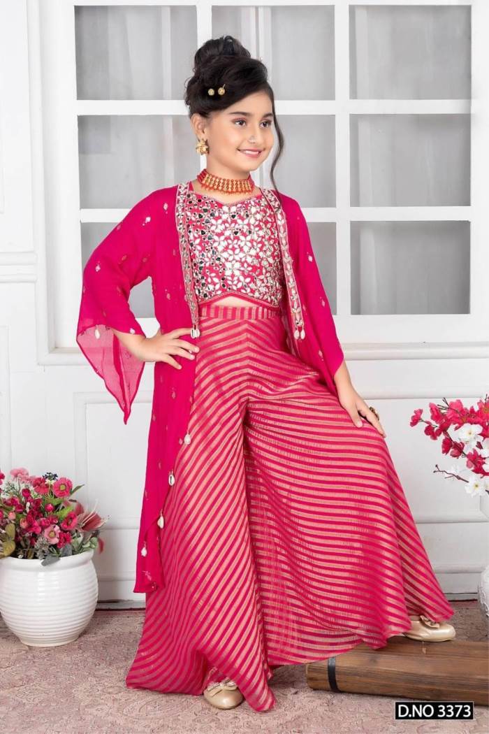 Rani Color Party Wear Designer Plazo Suit With Koti
