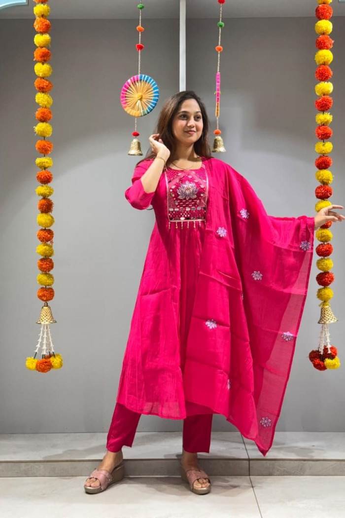 Rani Color Party Wear Designer Straight Long Suit