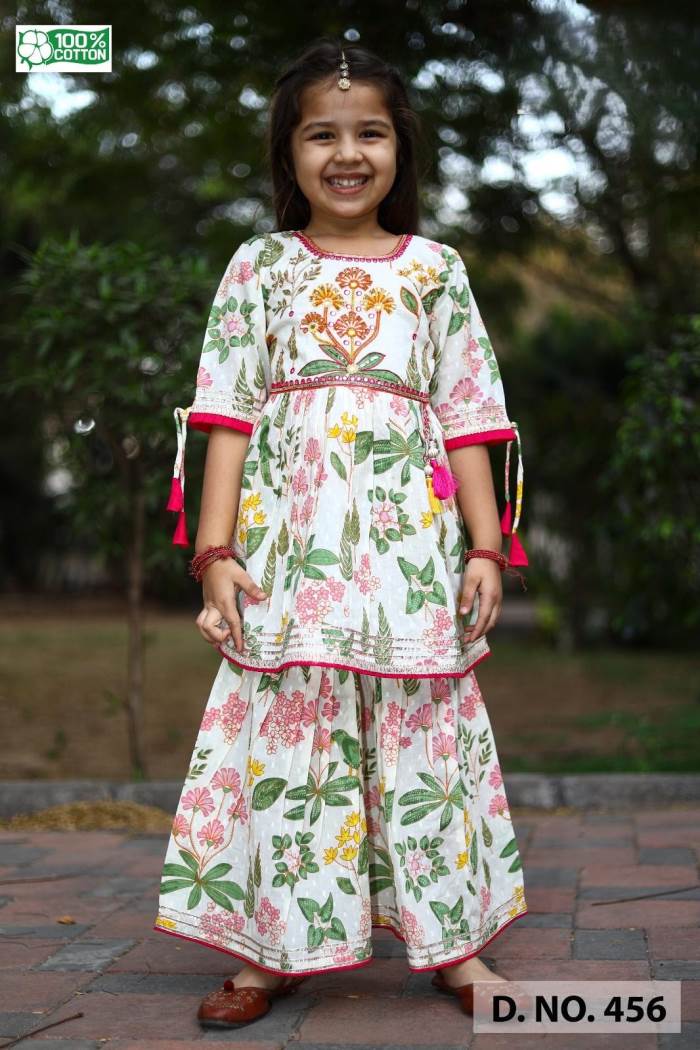 Cream Color Summer Wear Indo-western cotton Outfit