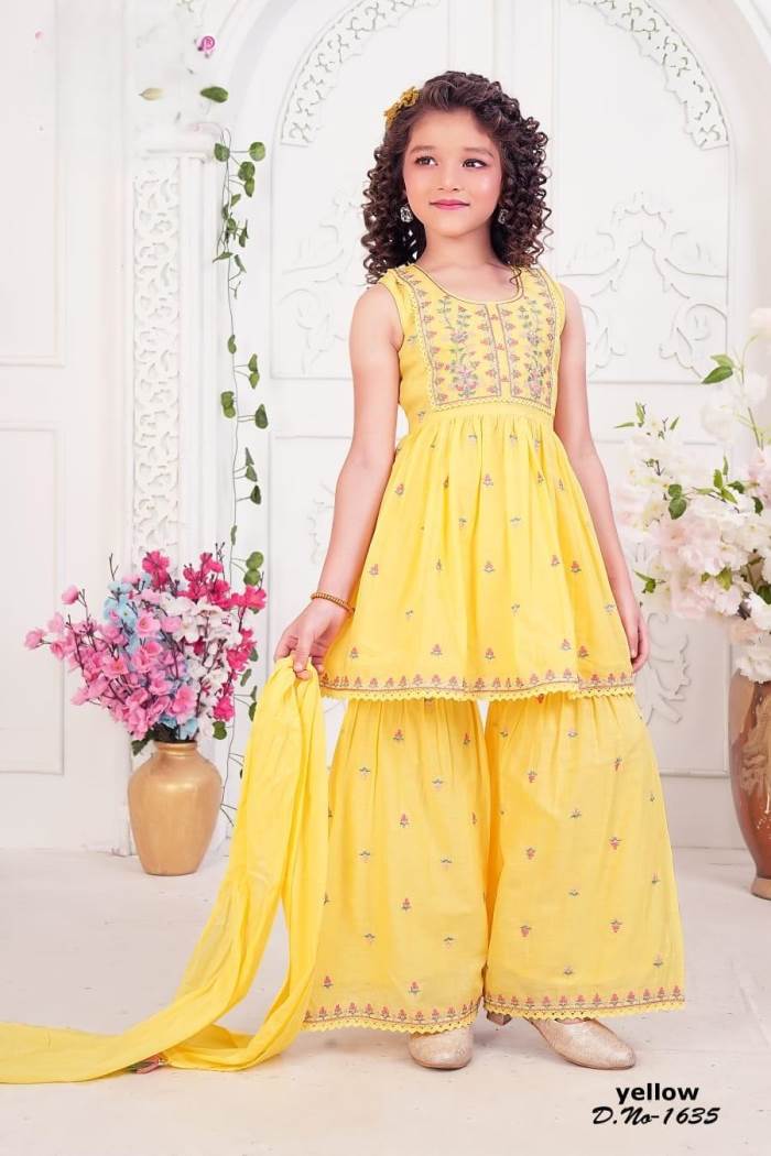 Yellow color Girls Gharara Suit
