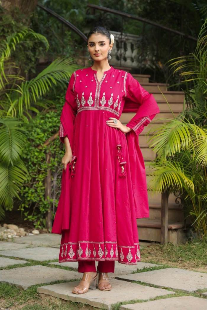 Rani Color Casual Wear Designer Cotton Suit