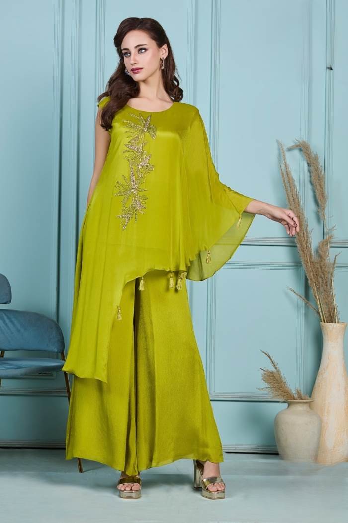 Green Color Designer look Indo-western Outfit
