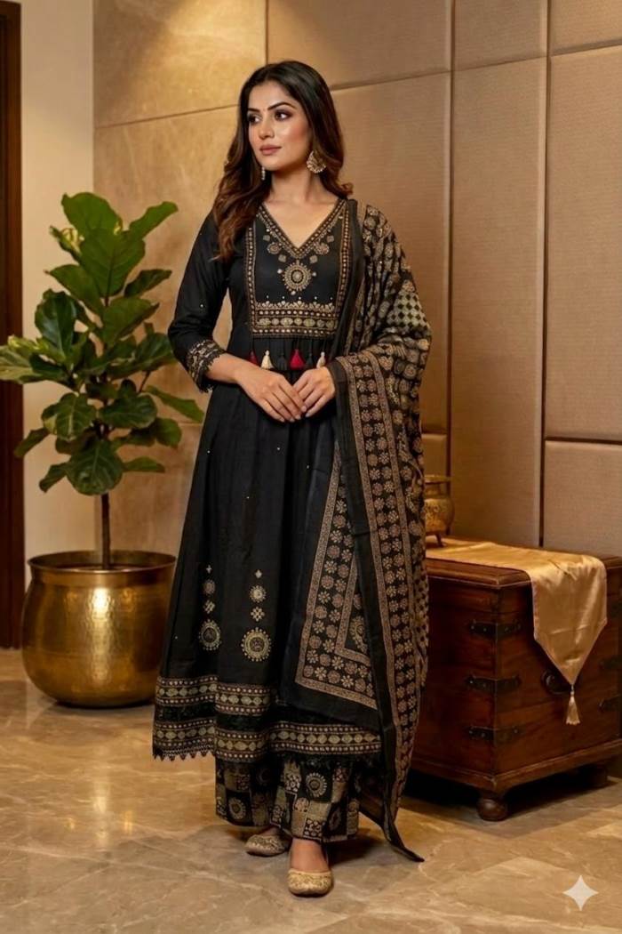 Blue color Festival collection Designer Anaarkali Dress