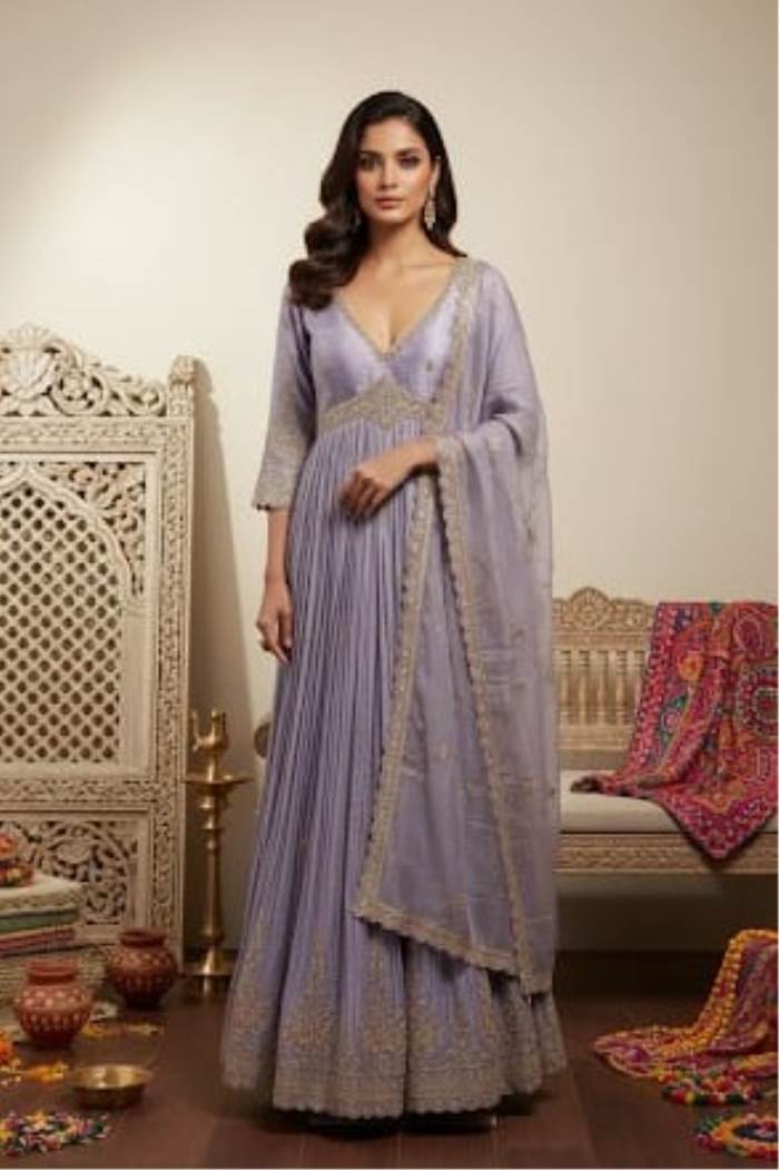 Purple Color Designer look Anarkali Dress 