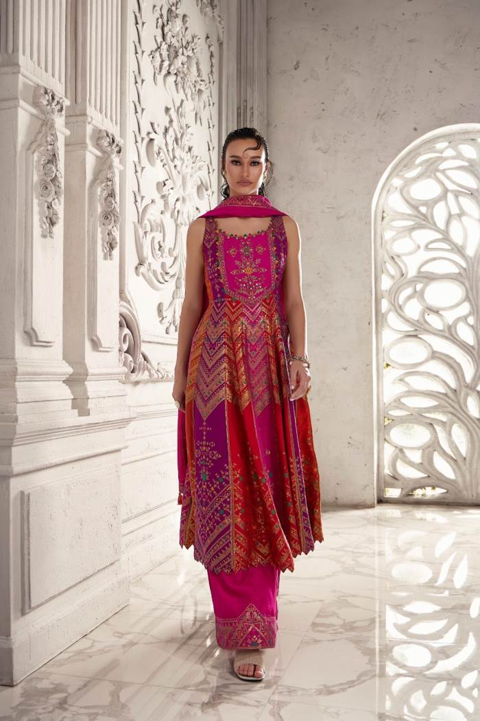 Multi Color Traditinal look Designer Anarkali Dress.
