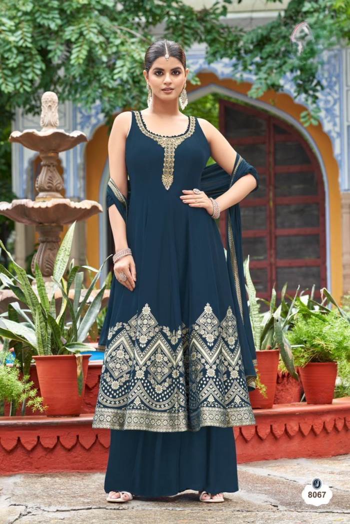 Navy Blue Color Party Wear Designer Anarkali Suit