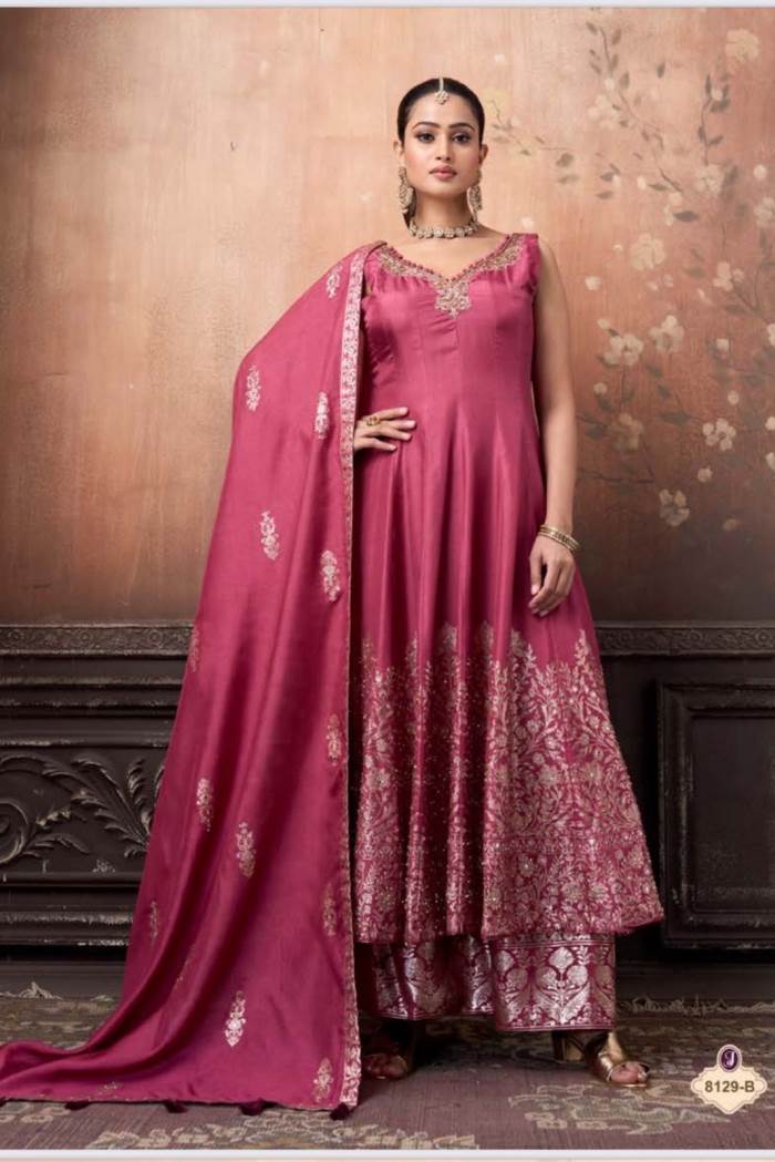 Onion color Designer look Anarkali Dress