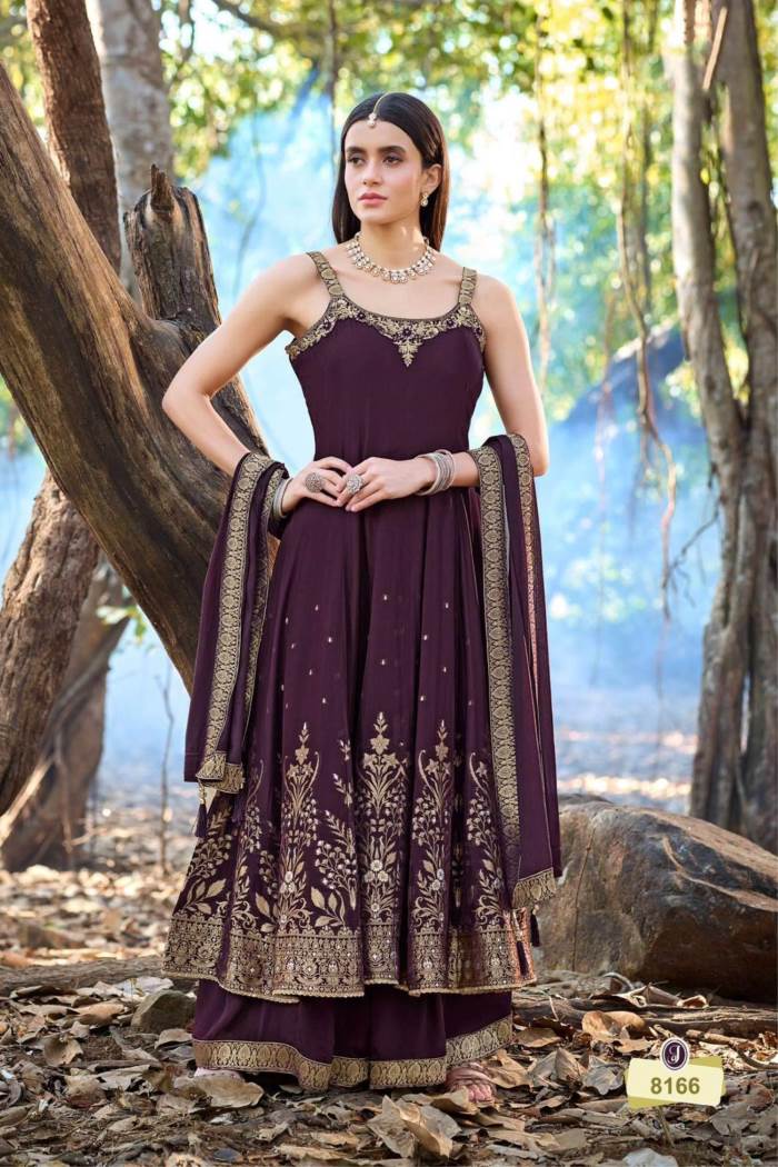 Wine Color Party Wear Designer Anarkali Suit