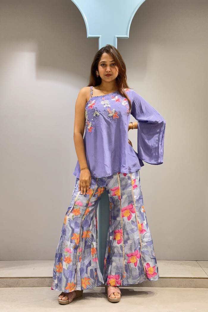 Purple Color Partyy ear Designer Co-ord Set