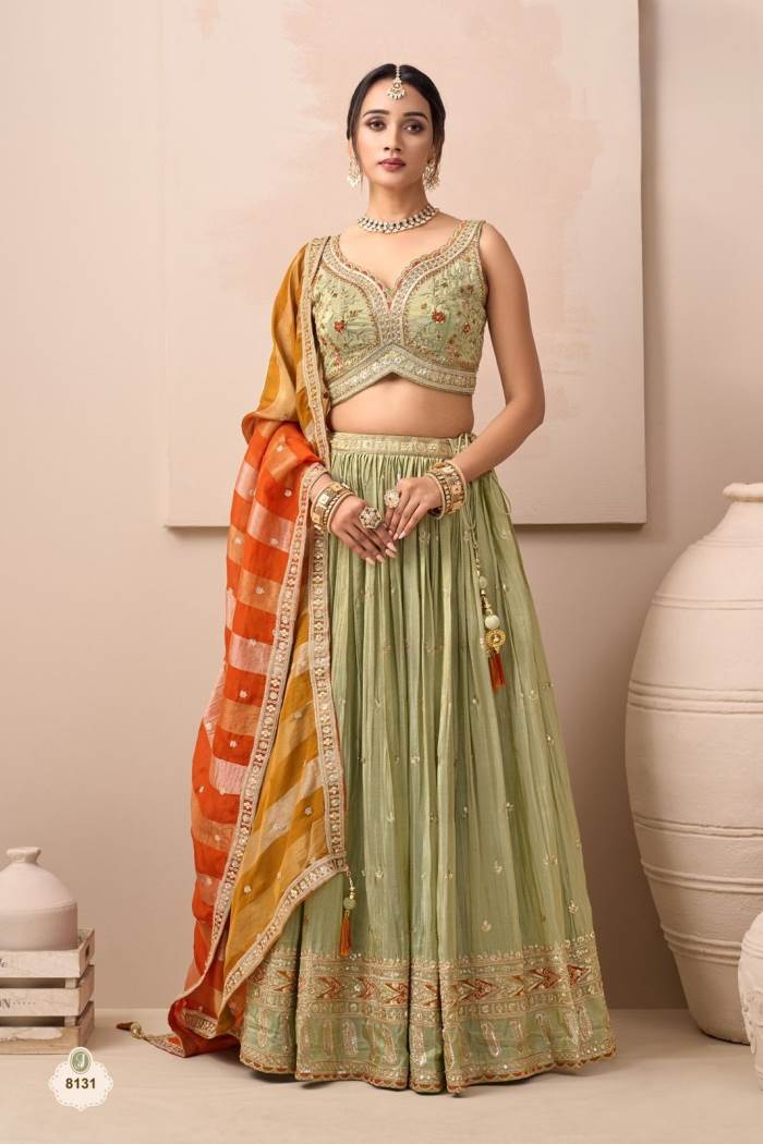 Pista color Wedding collection Lehenga choli