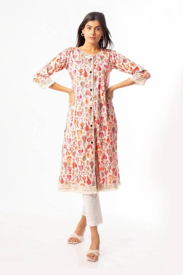 Printed Color Casual Wear Straight Kurti