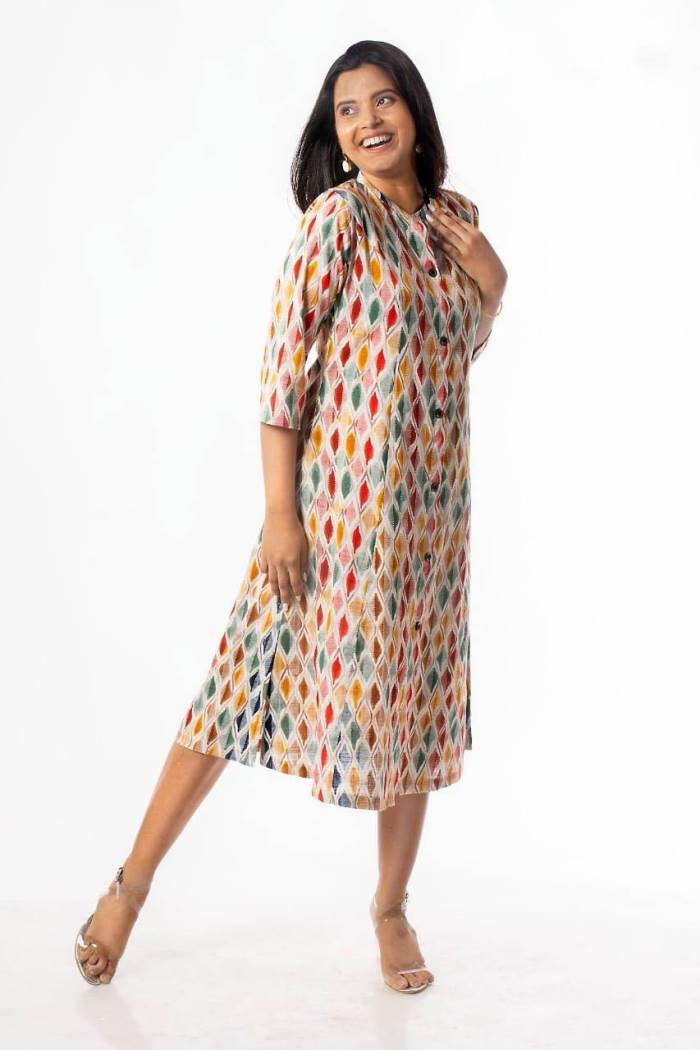 Printed Coloe Casual Wear Straight Kurti