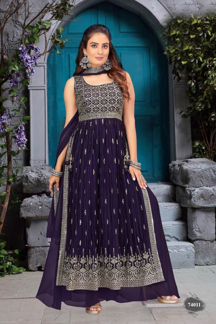 Purple Colour Palazzo Pants with Suits | Palazzo Dress Indian