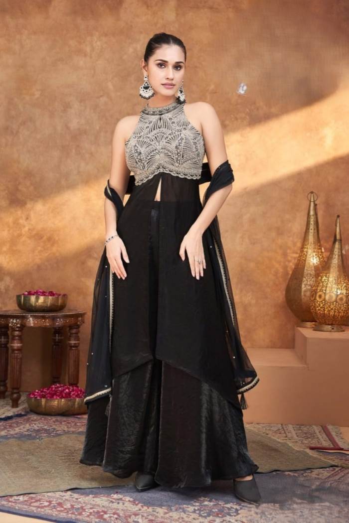 Black color party wear Designer Outfit