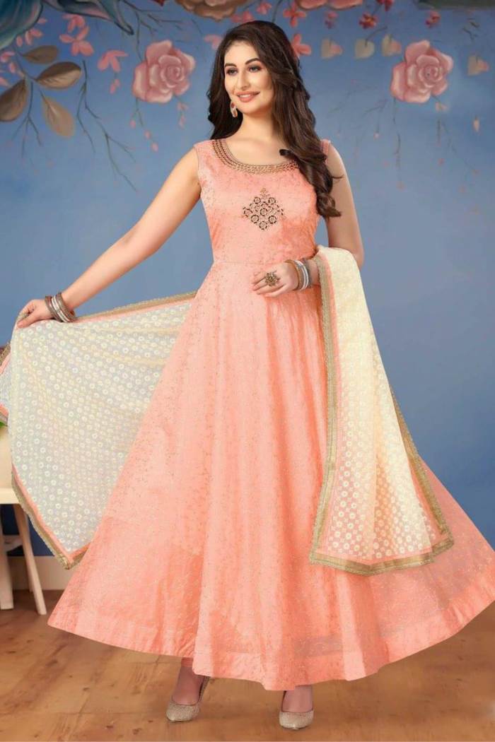 Pink Color Party Wear ReadyMade Designer Gown 