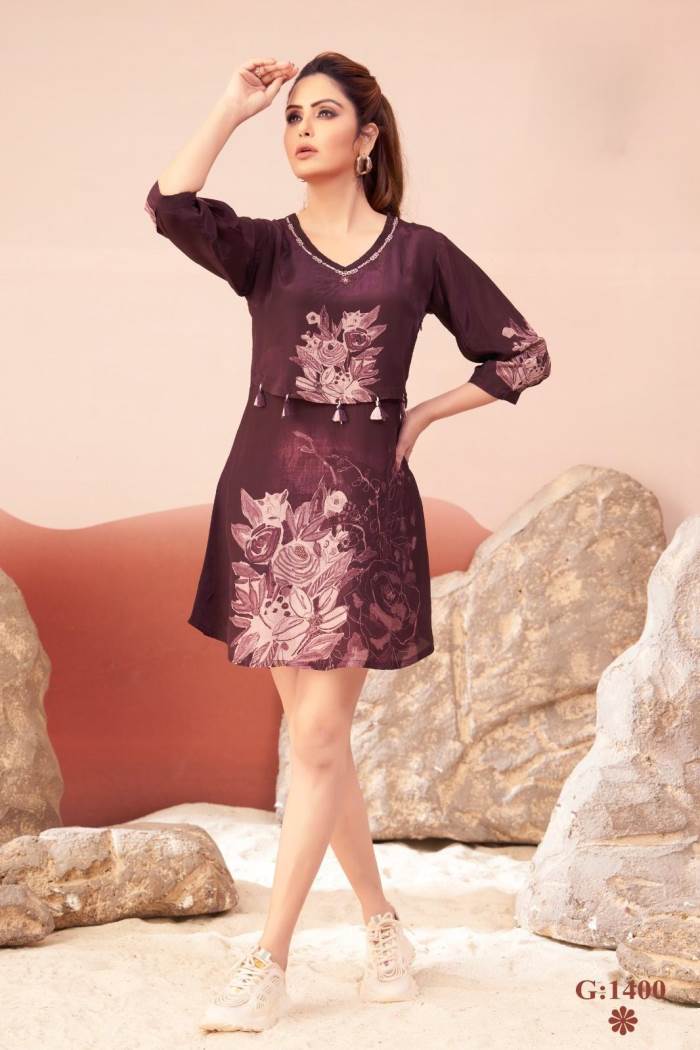Wine Color Short Kurti