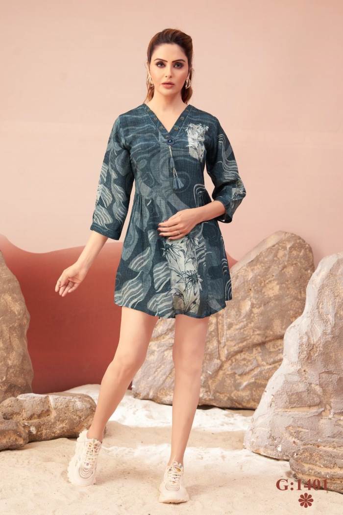 Blue color Short Kurti