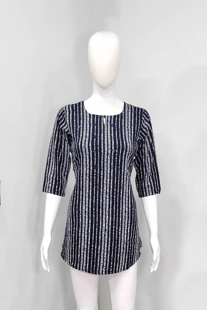 Blue Color Casual Wear Short Kurti
