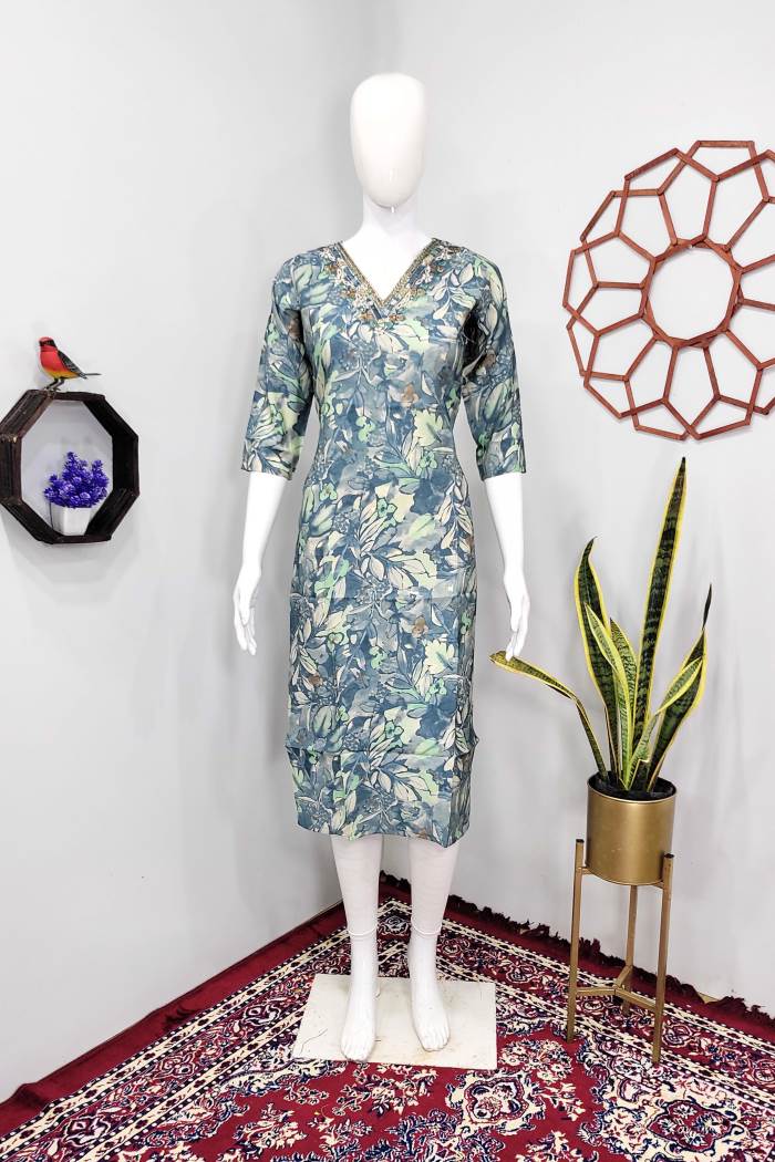 Rama Color Casual Wear Designer Straight Kurti