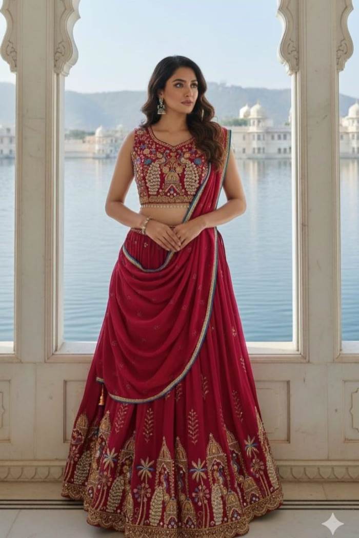 Rani Color Party Wear Designer Lehenga Choli