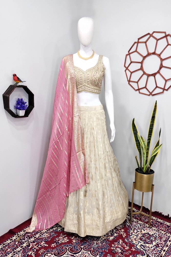 Cream Color Wedding Collection Designer Lehenga Choli
