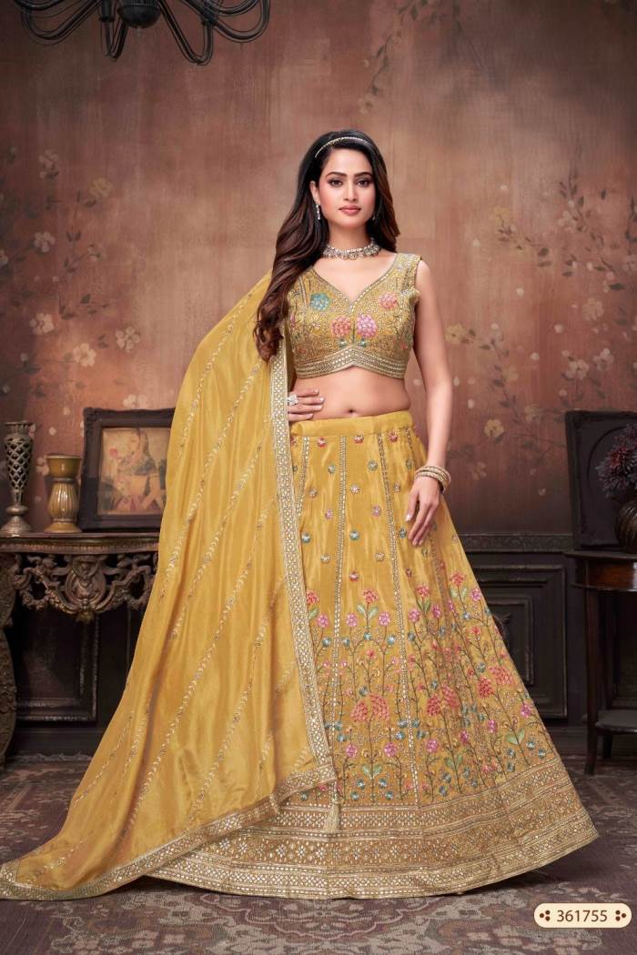 Yellow Color Wedding Collection Designer Lehenga Choli